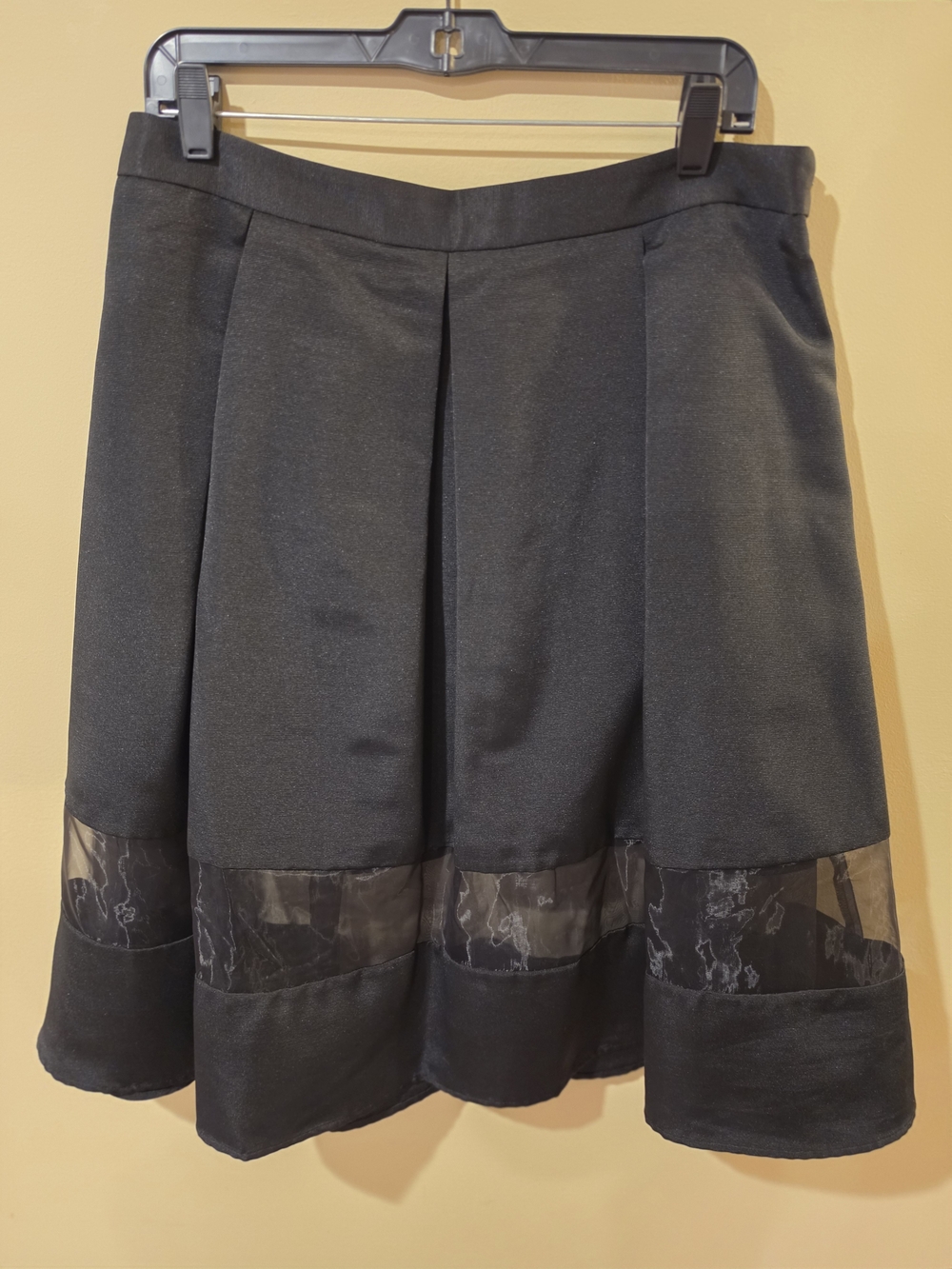Express Black A-Line Skirt with Sheer Panel
